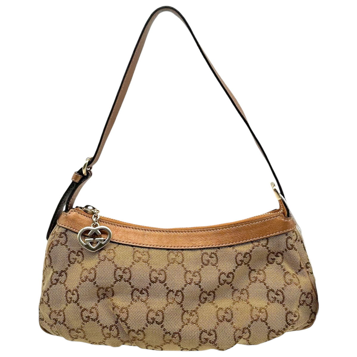 Gucci Bronze Metallic Monogram Pochette Bag