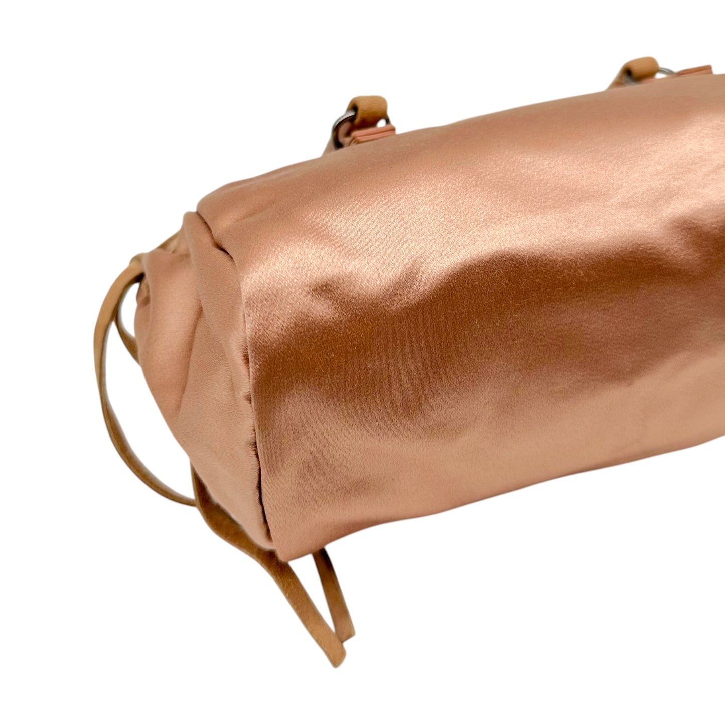 Prada Light Pink Silk & Suede Mini Bowler Handbag