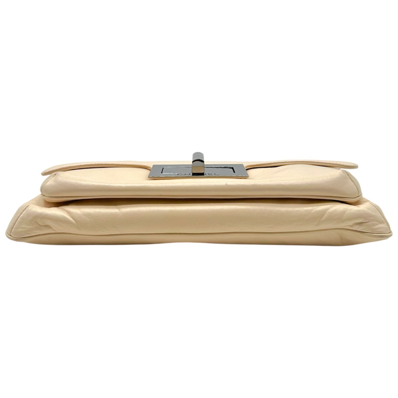 Chanel Ivory Lambskin Leather Turnlock Shoulder Bag