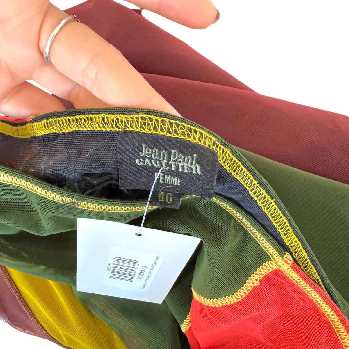 Jean Paul Gaultier Reversible Colorblock Maxi Skirt