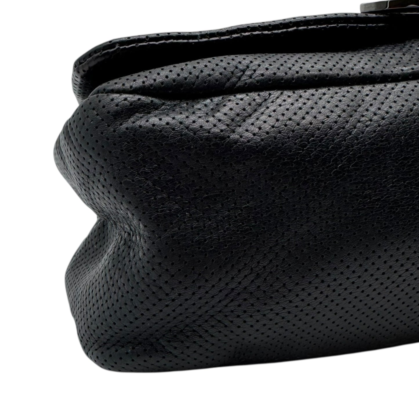 Chanel Black Perforated Leather Shoulder Bag - Outfit Repeater