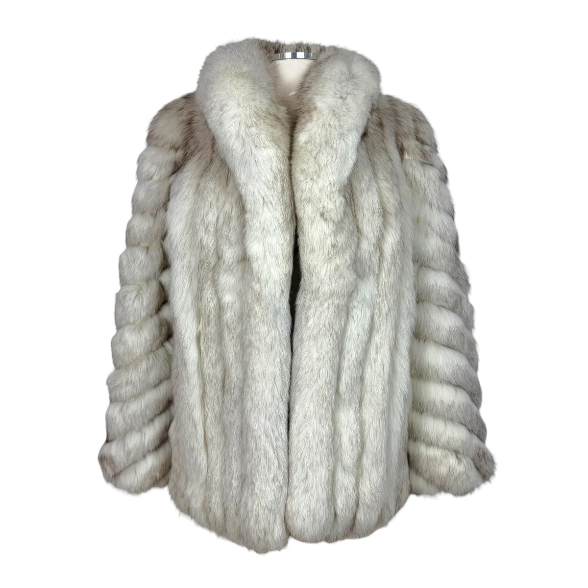 Malvoisic Ivory Fox Fur Coat 1990s Vintage XS