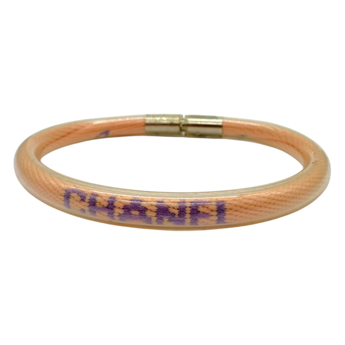 Chanel Sport 2000 Pink Purple Rubber Coated Logo Bracelet