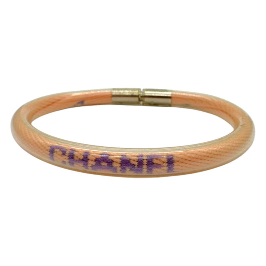 Chanel Sport 2000 Pink Purple Rubber Coated Logo Bracelet