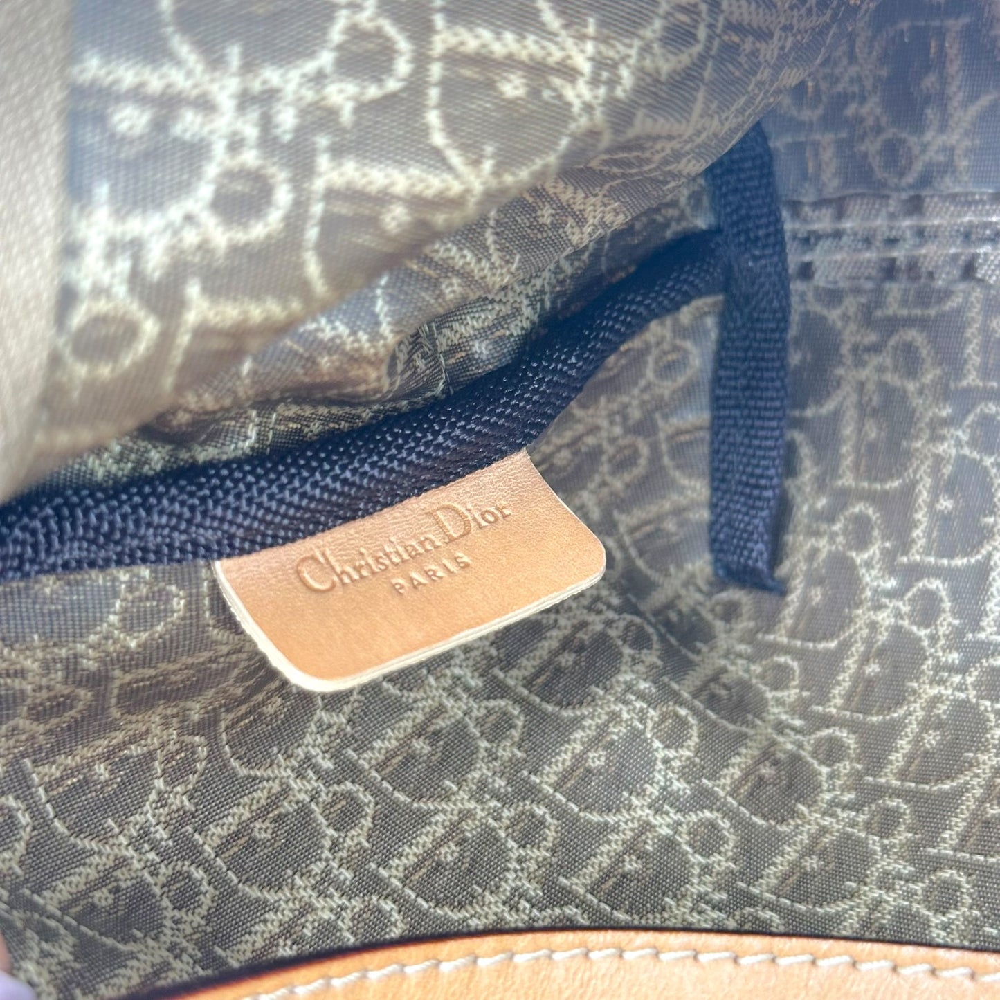Christian Dior Tan Trotter Monogram Pochette Bag