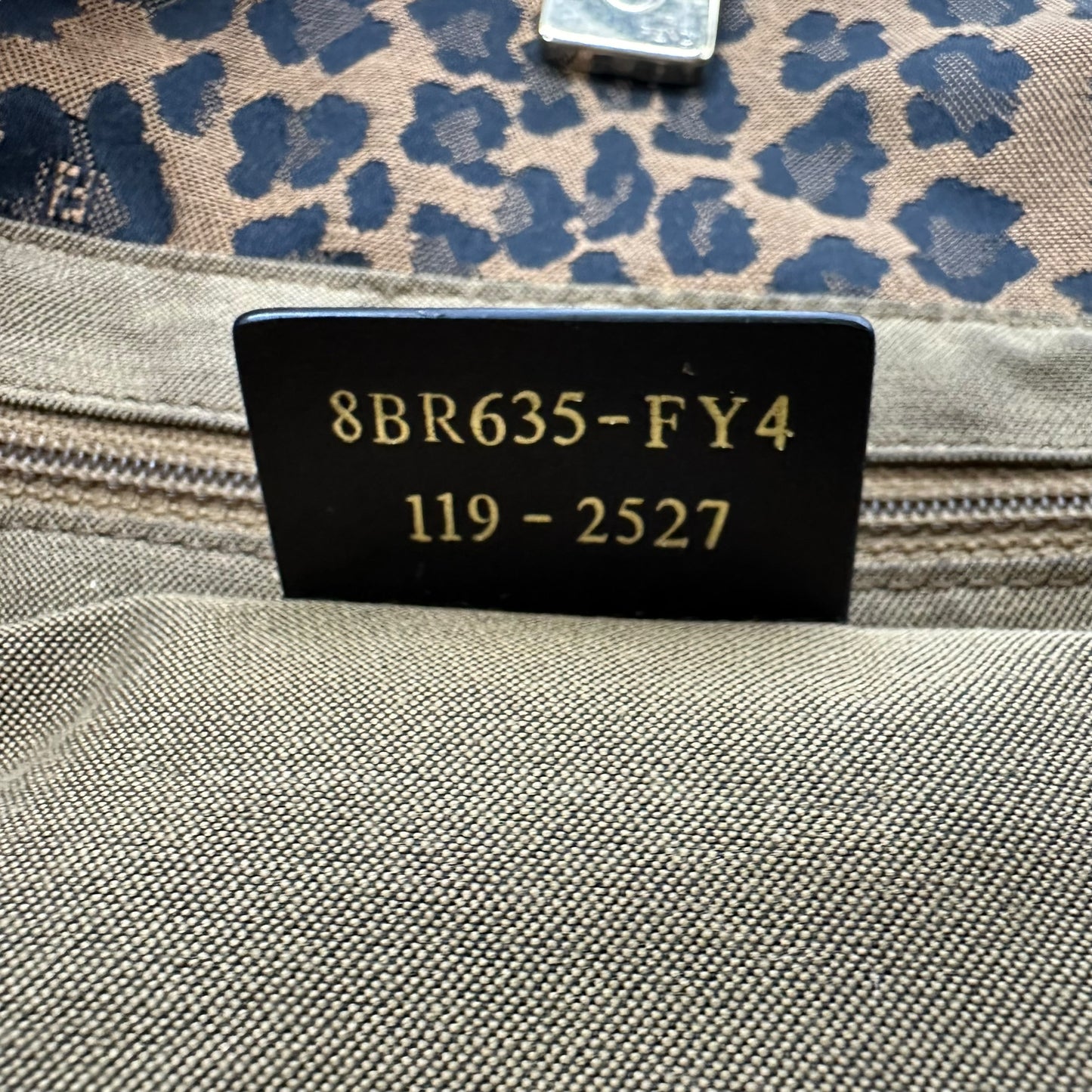 Fendi Zucca Monogram & Leopard Print Tote Bag