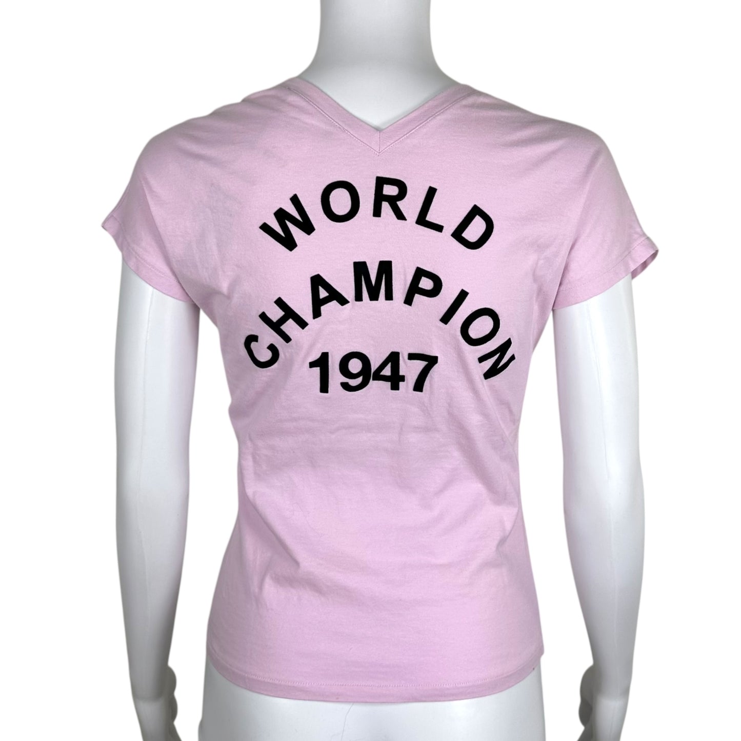 Christian Dior V-Neck T-Shirt Pink Black J'Adore Dior