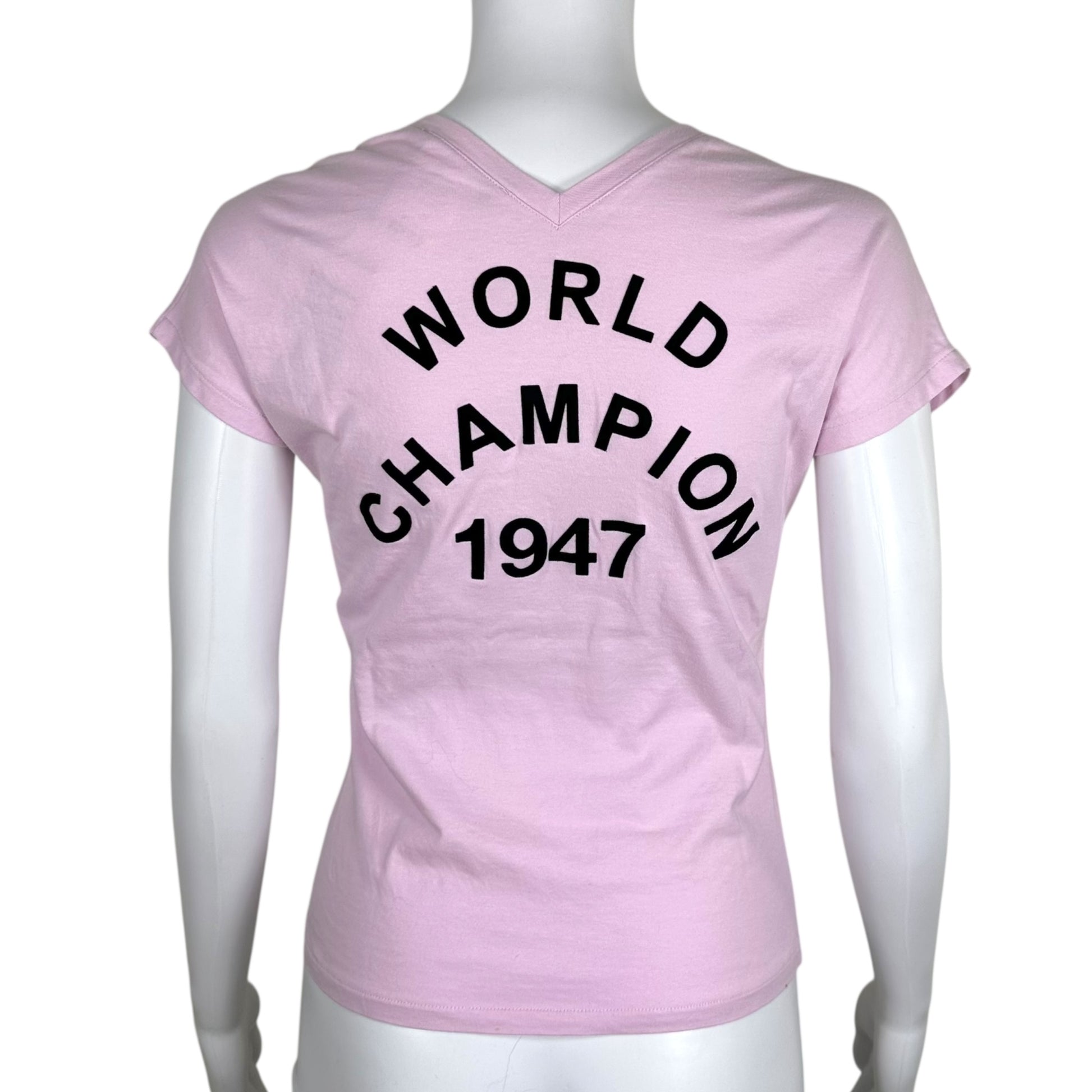 Christian Dior V-Neck T-Shirt Pink Black J'Adore Dior