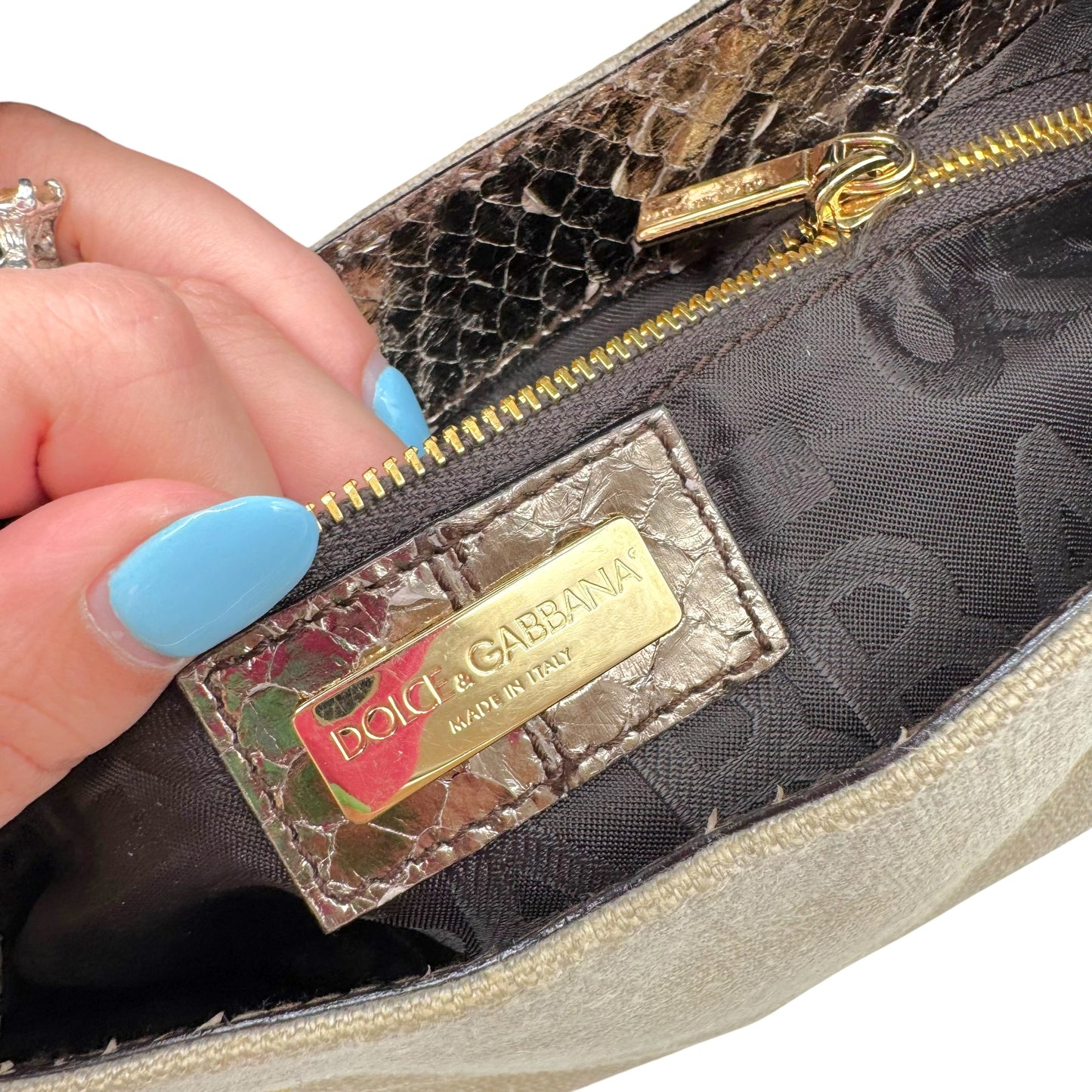 Dolce & Gabbana Python Beaded Shoulder Bag
