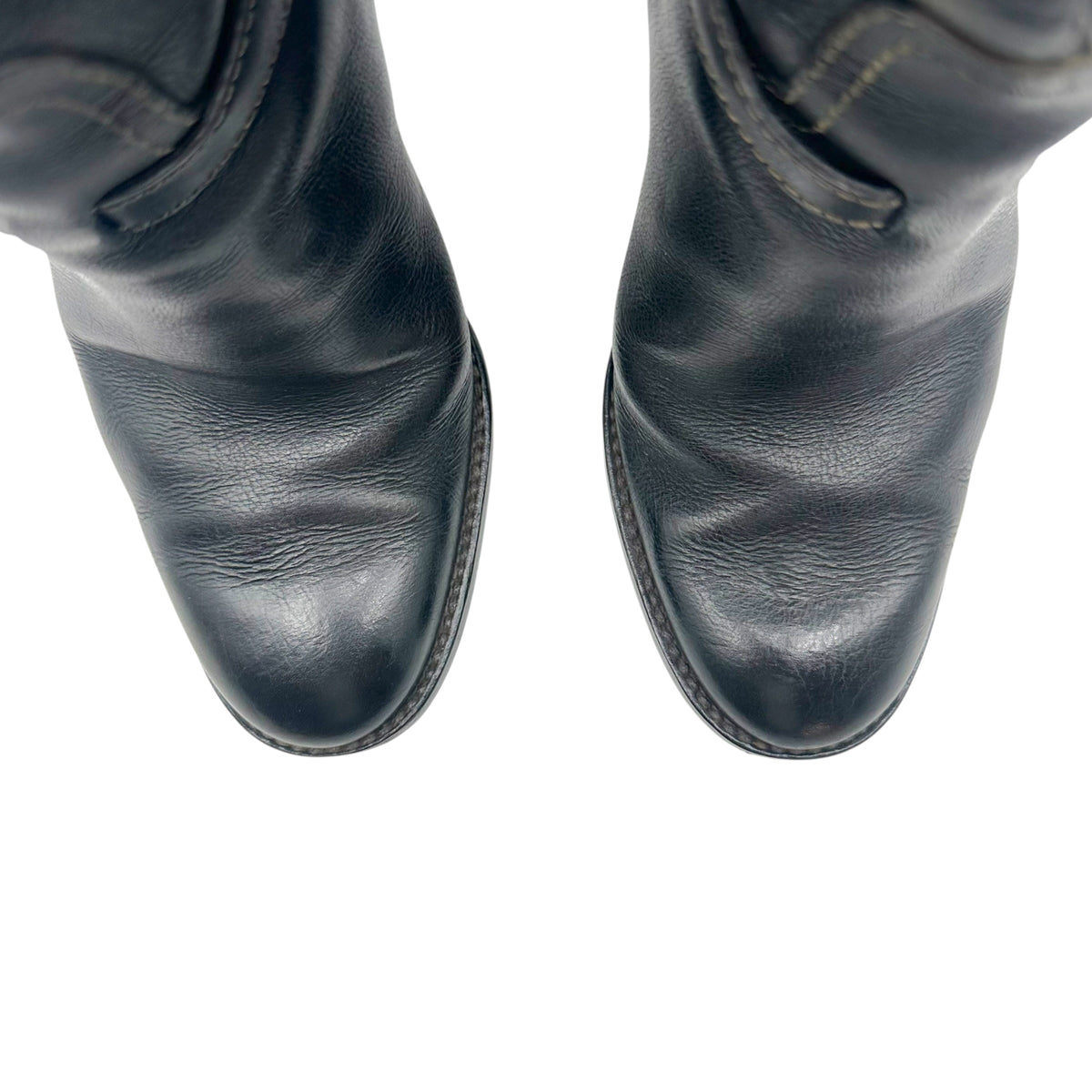 Gucci Black Leather Heeled Boots with GG Logo
