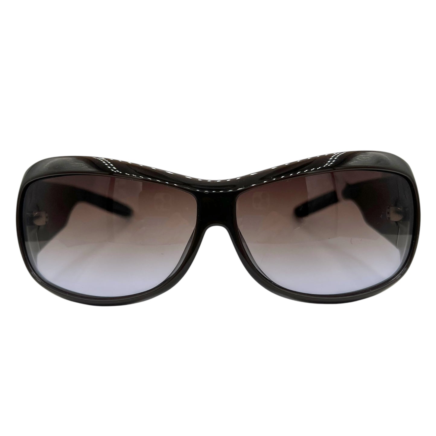 Christian Dior Brown & Purple Cannage Shield Sunglasses w/ Case