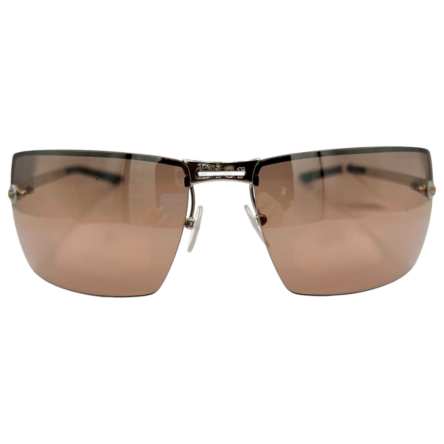 Christian Dior Adiorable2 Brown & Silver Rimless Rectangle Sunglasses