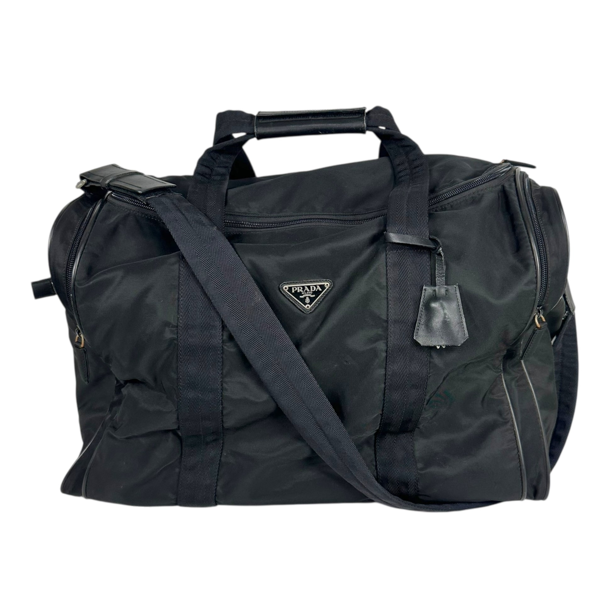 Prada Black Nylon Weekender 2-Way Duffle Bag - Outfit Repeater