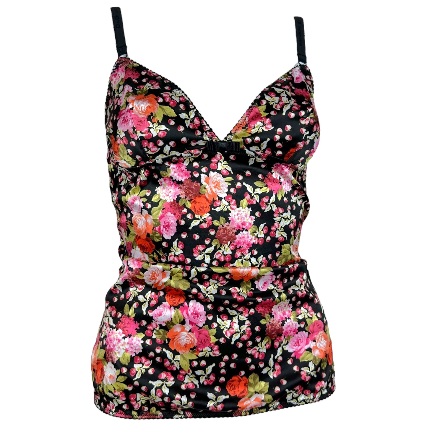 D&G Dolce & Gabbana Floral Print Silky Cami Top - Outfit Repeater