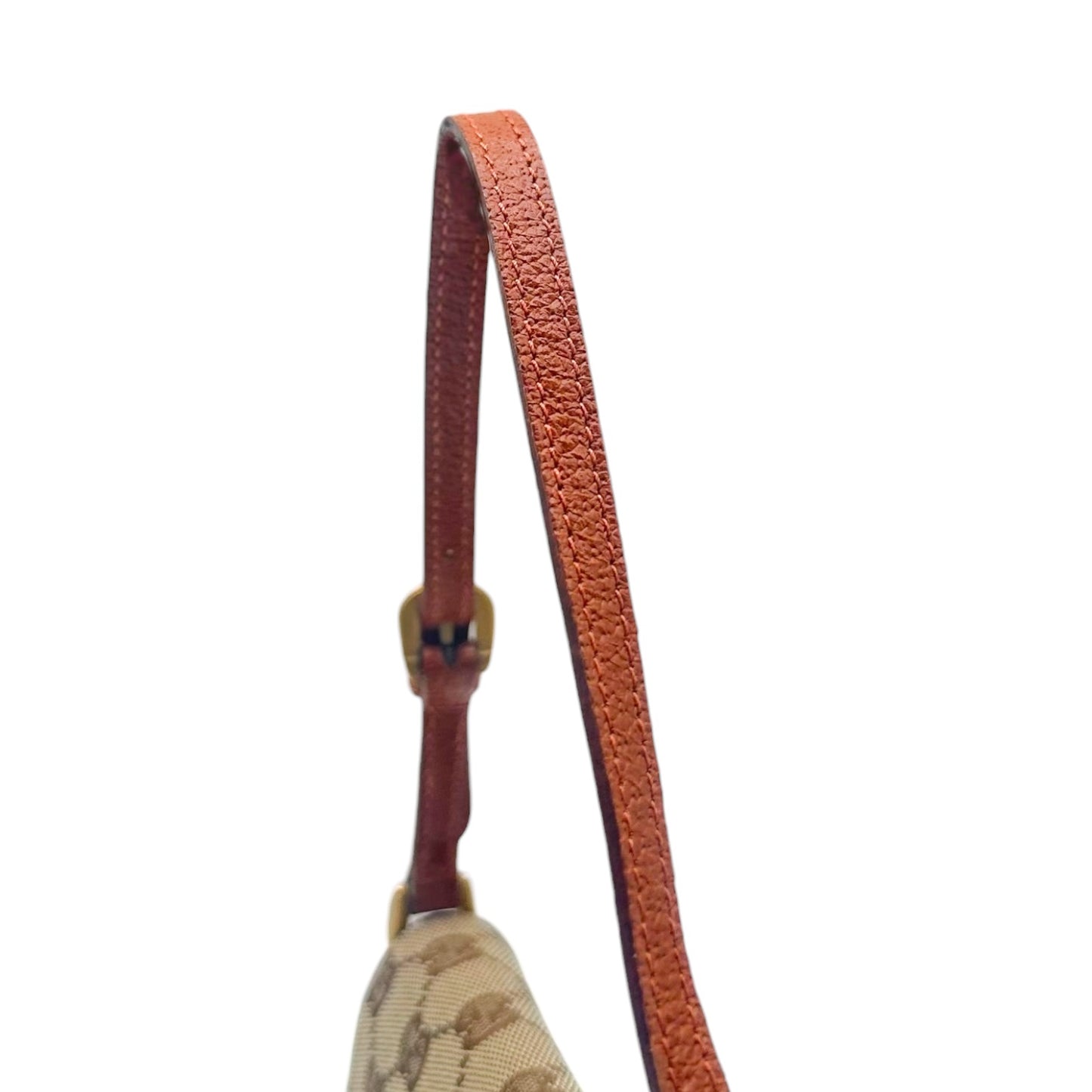 Gucci Tan Monogram & Studded Leather Pochette Bag
