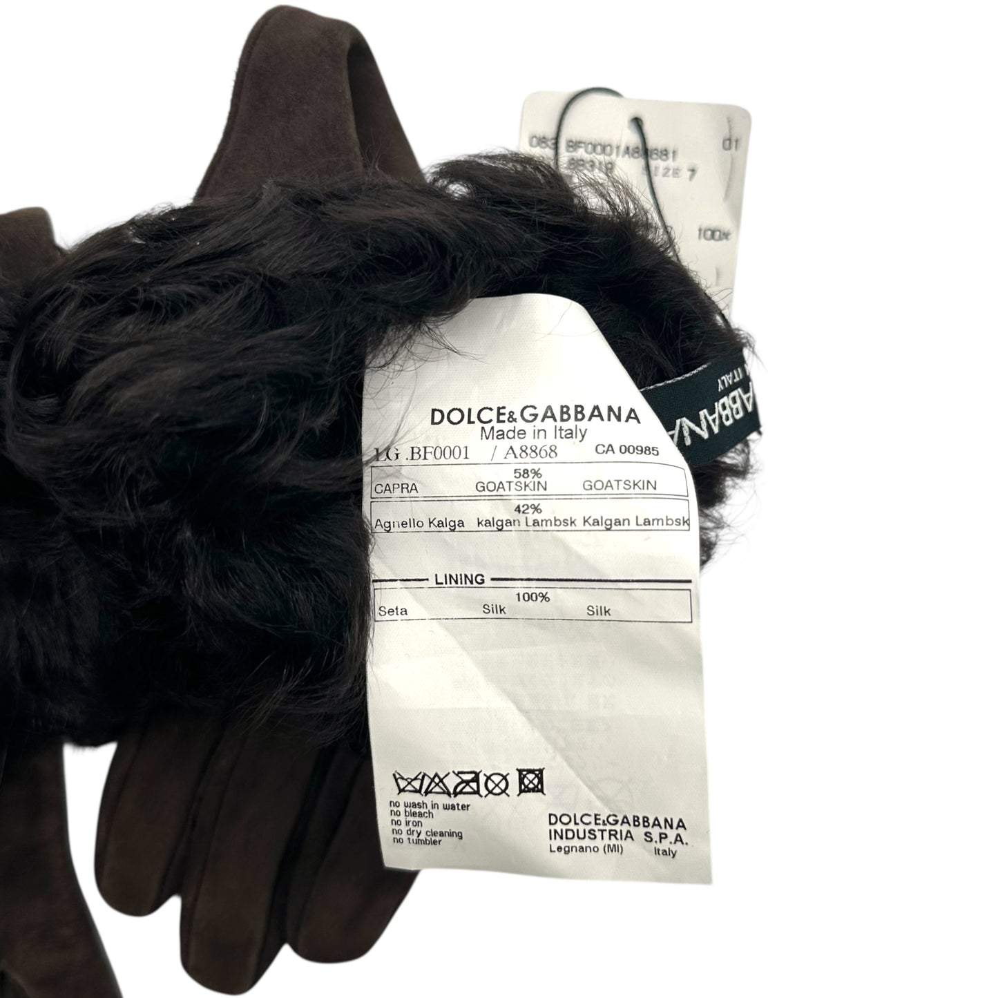 Dolce & Gabbana Brown Shearling Gloves NEW