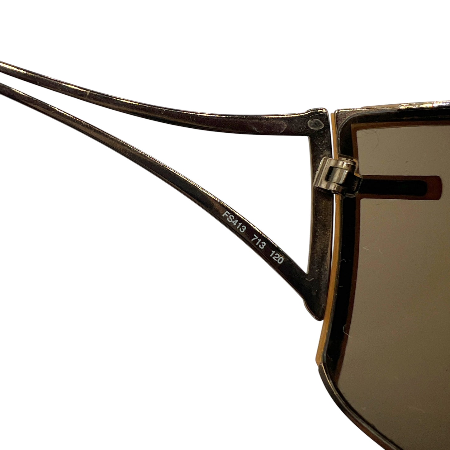 Fendi FS413 Logo Lens Brown Oversized Sunglasses w/ Case