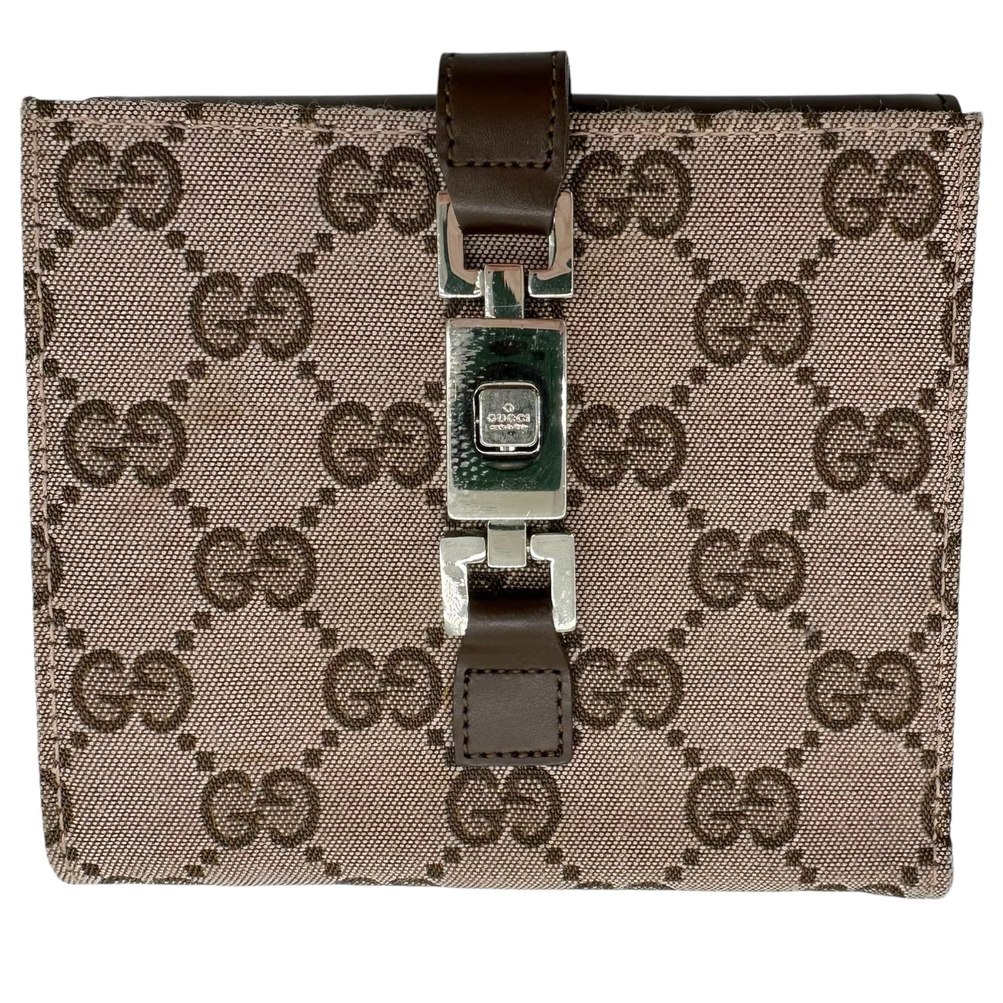 Gucci Brown Monogram Jackie Bi-Fold Wallet