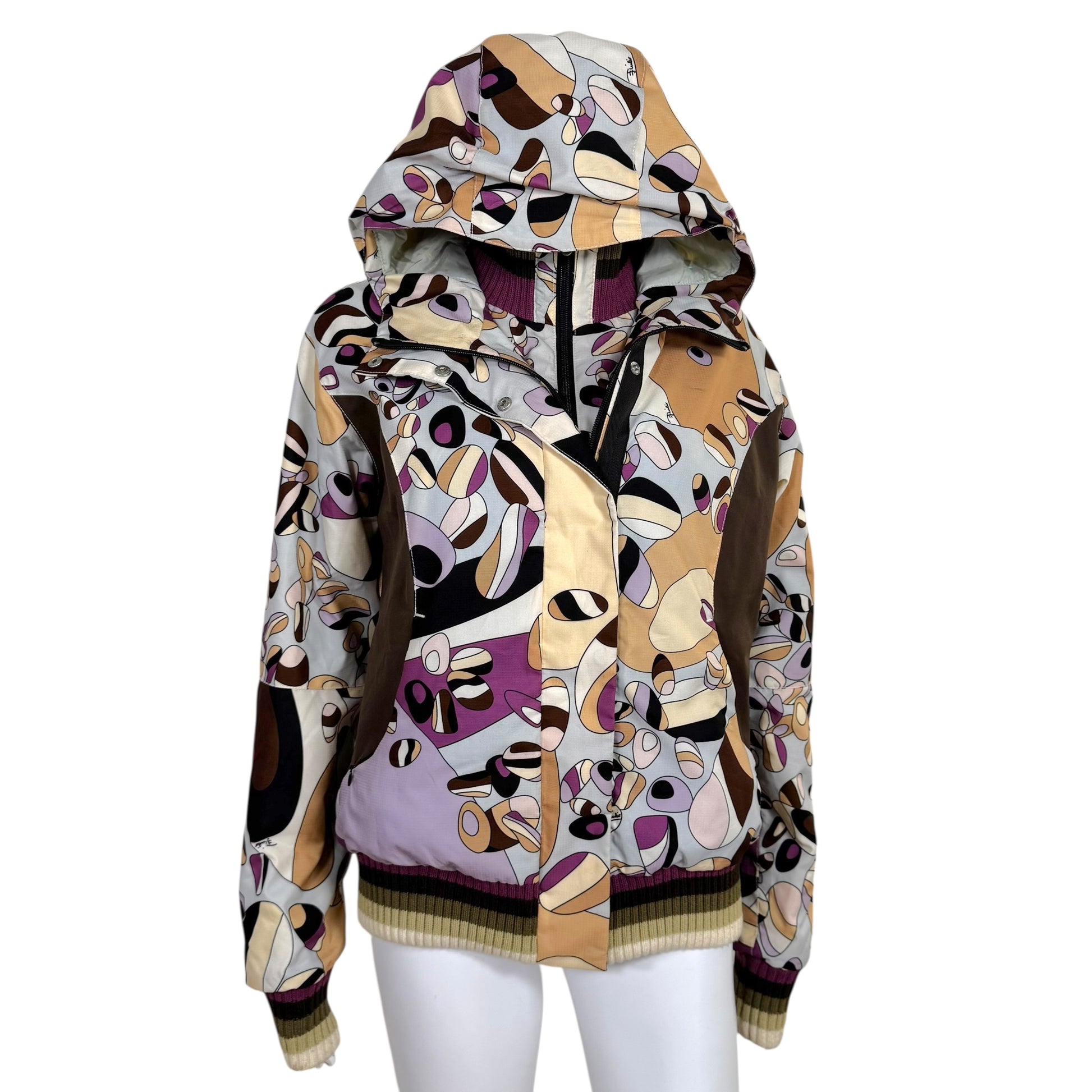 Emilio Pucci x Rossignol Brown & Purple Printed Ski Coat - Outfit Repeater