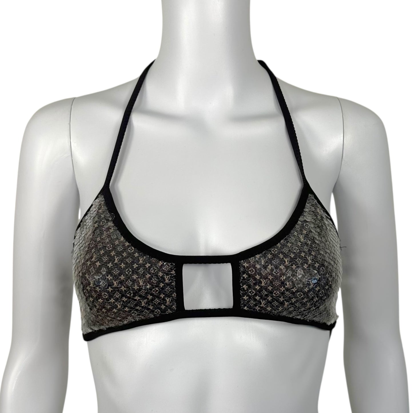 Louis Vuitton Clear Sequin Monogram Bikini Top - Outfit Repeater