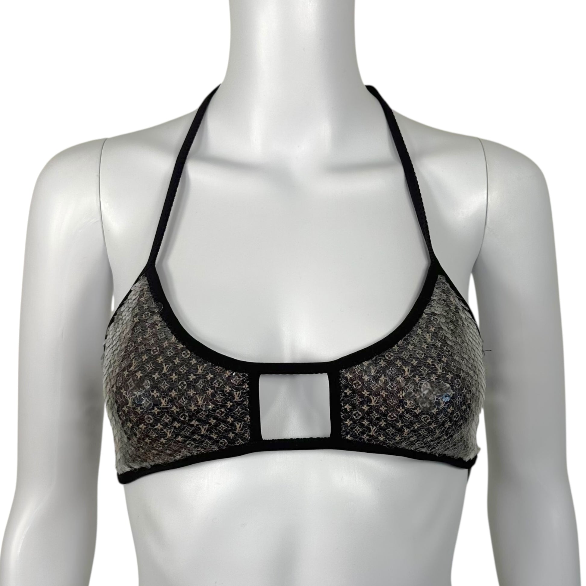 Louis Vuitton Clear Sequin Monogram Bikini Top - Outfit Repeater