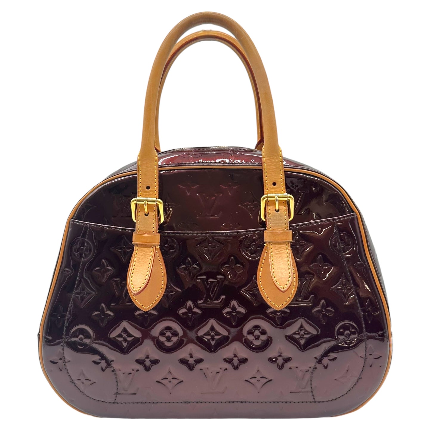 Louis Vuitton Burgundy Vernis Summit Drive Bowler Bag