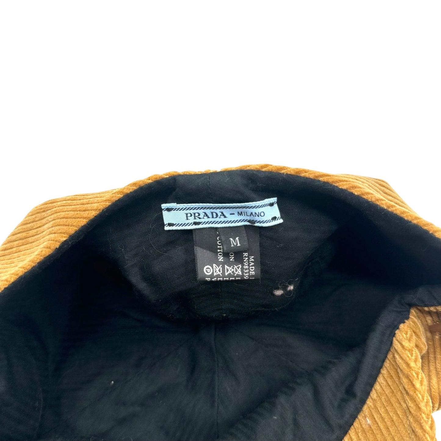 Prada Brown Corduroy Newsboy Hat