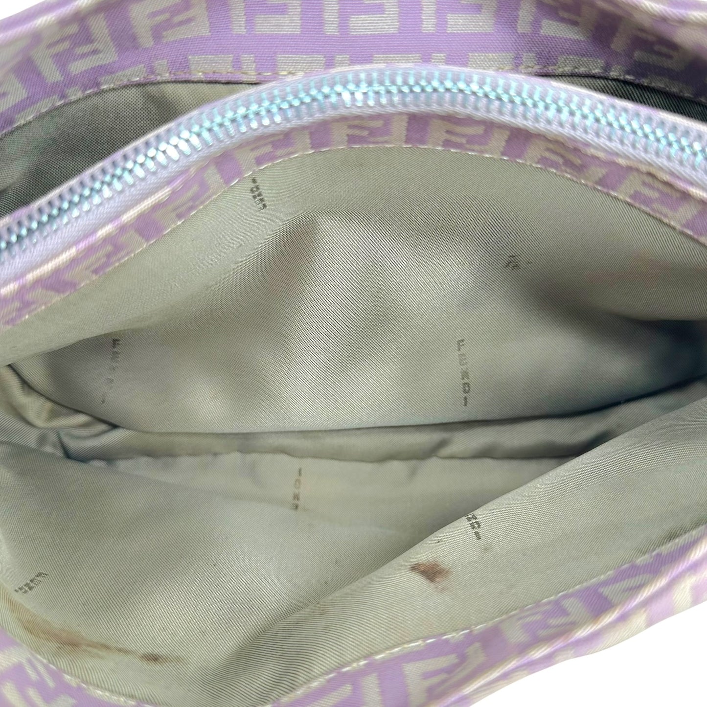 Fendi Lavender Zucchino Monogram Shoulder Baguette Bag