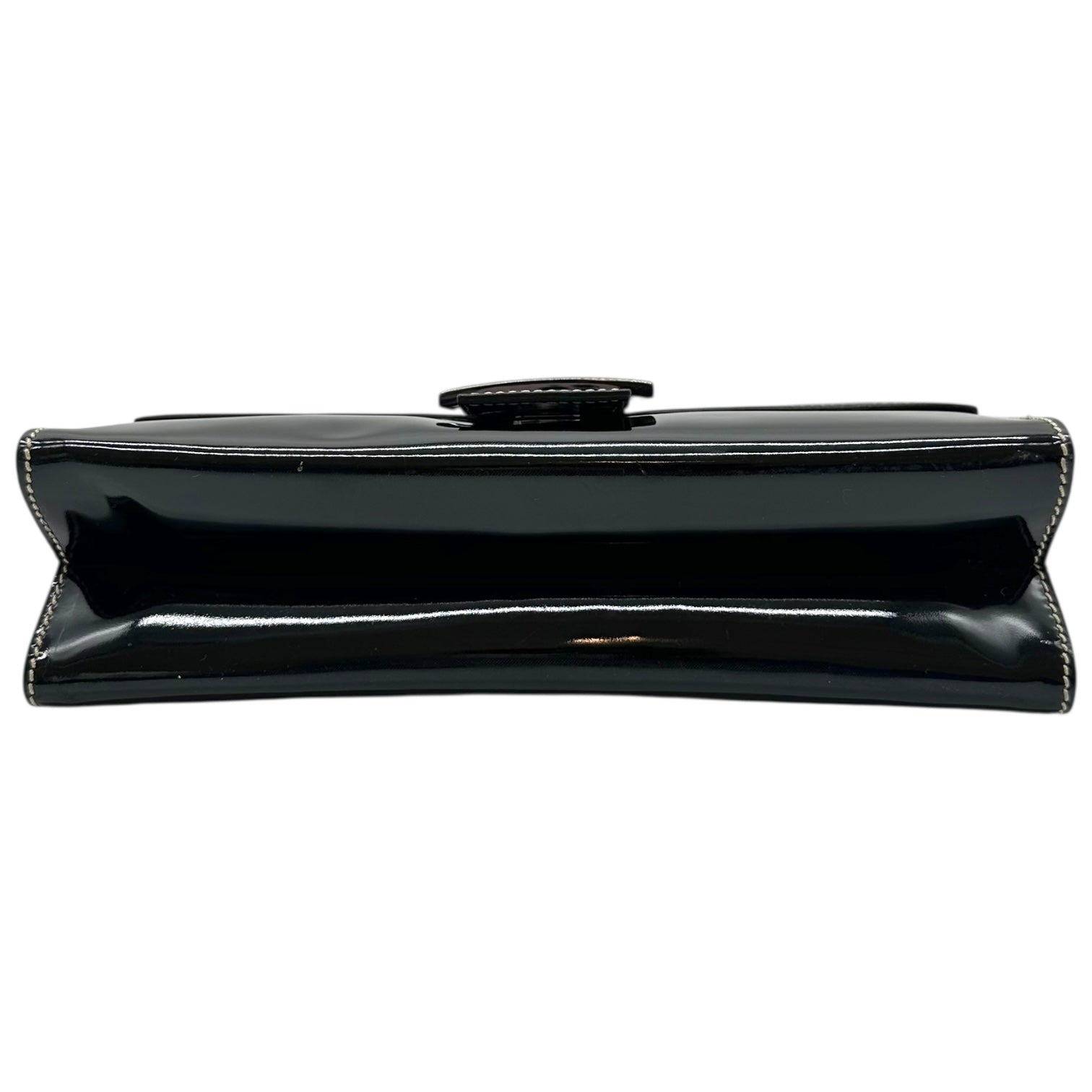 Fendi Black Patent Leather Structured Baguette Bag - Outfit Repeater