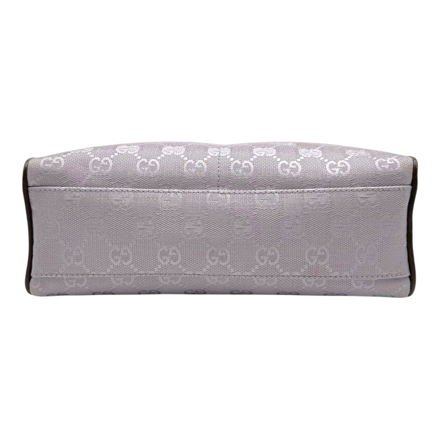 Gucci Lavender Monogram Canvas & Brown Leather Crescent Pochette Mini Bag