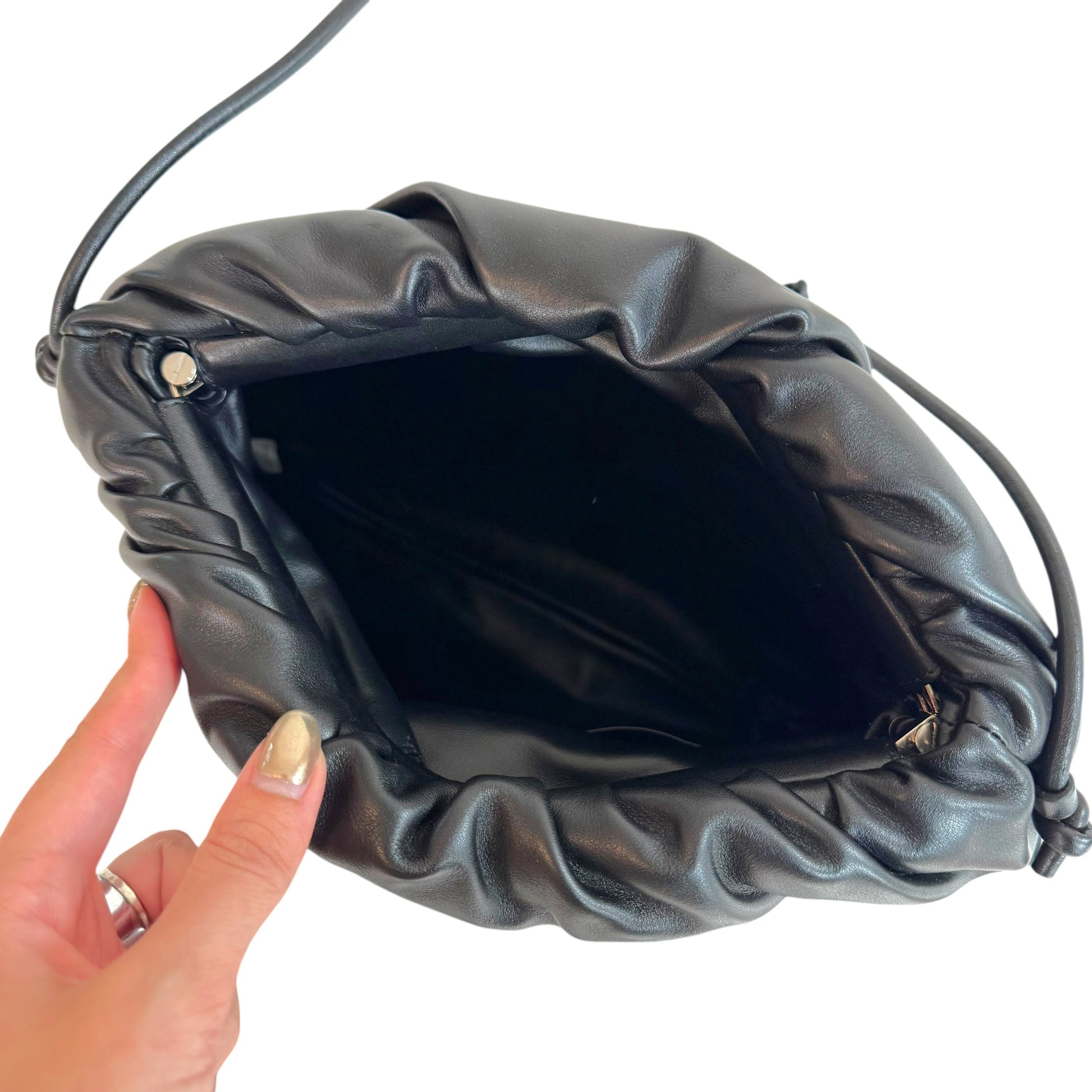 Bottega Veneta Black Fringe Pouch Shoulder Clutch Bag
