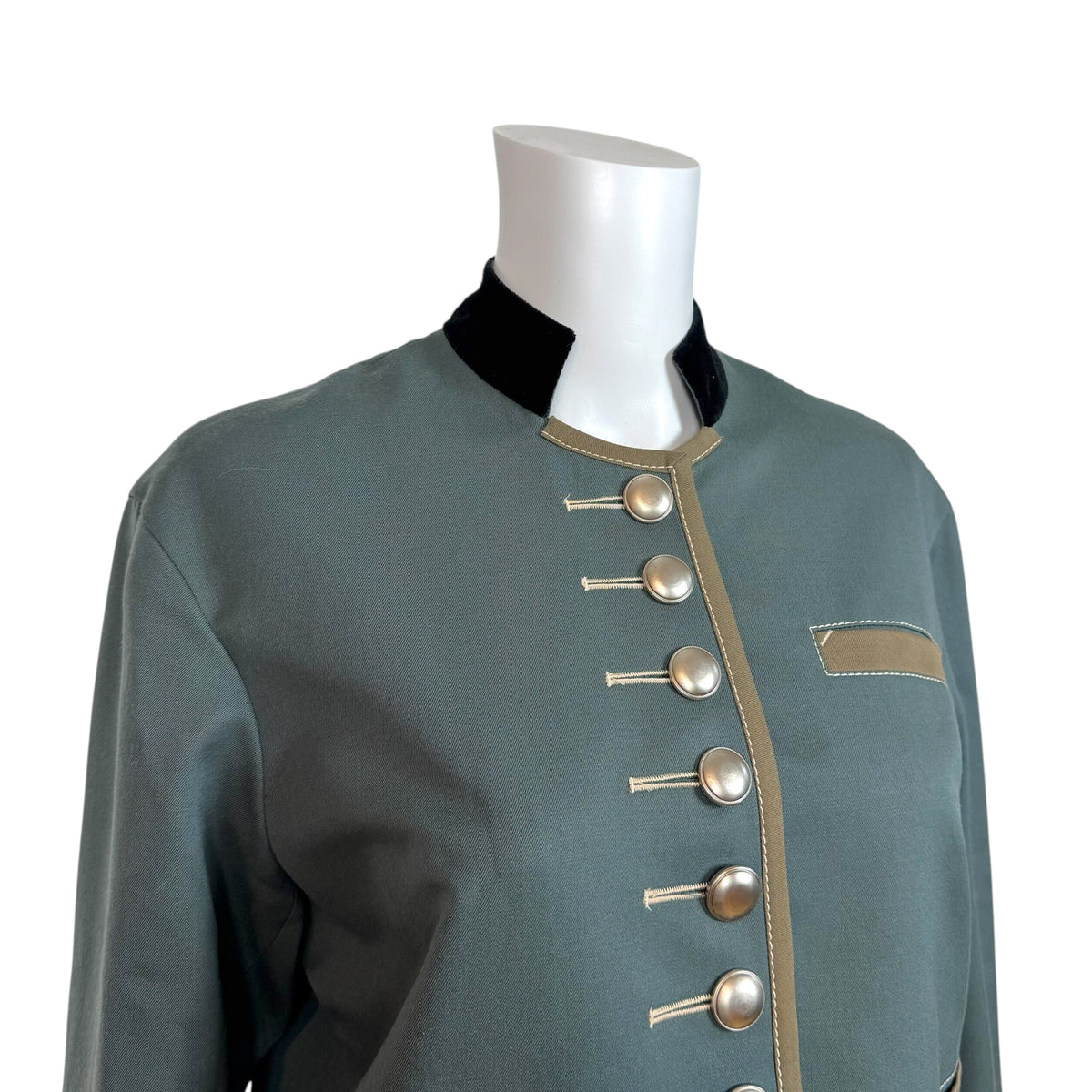 Jean Paul Gaultier Teal Wool Napoloeon Jacket