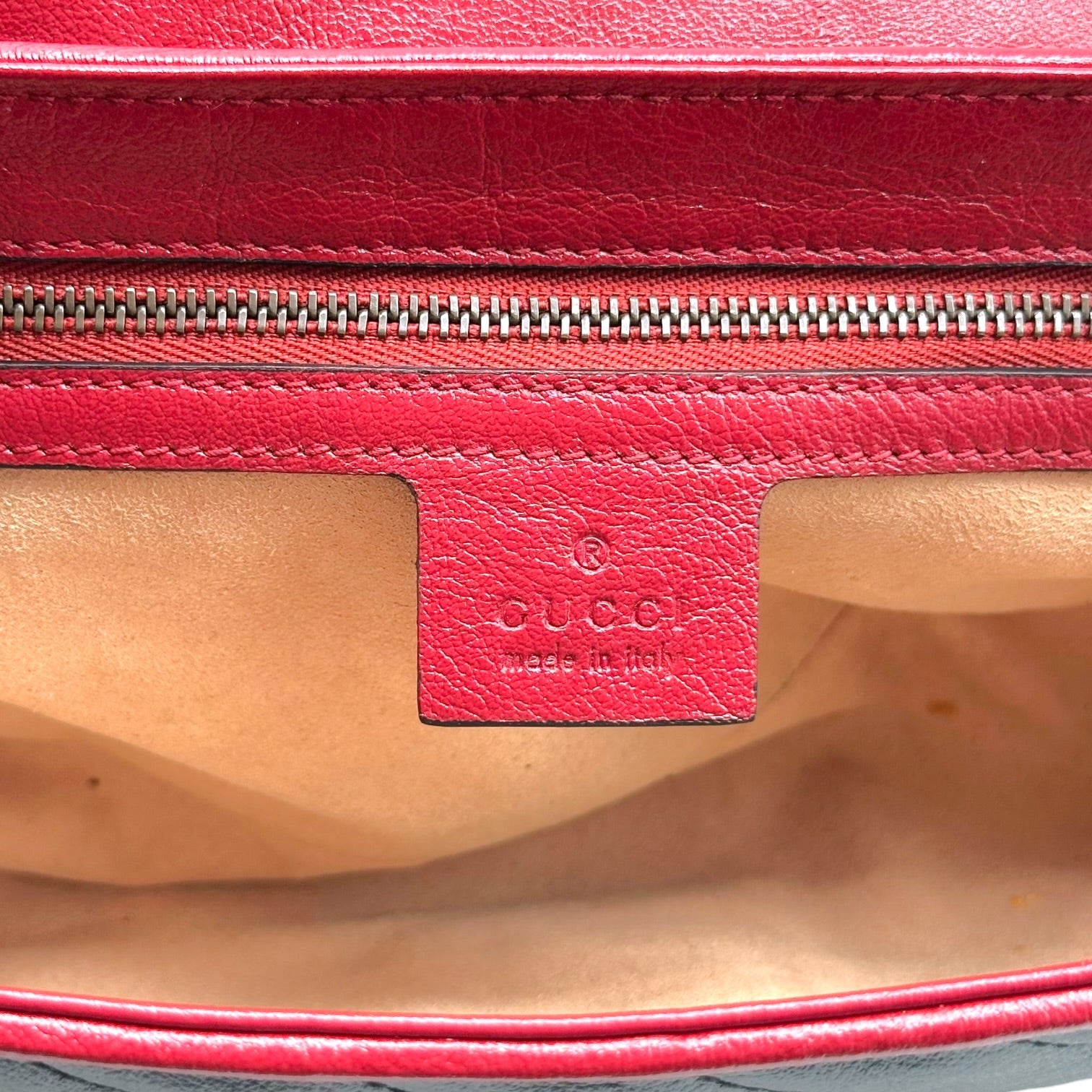 Gucci Black Leather Red Trim Marmot Shoulder Bag
