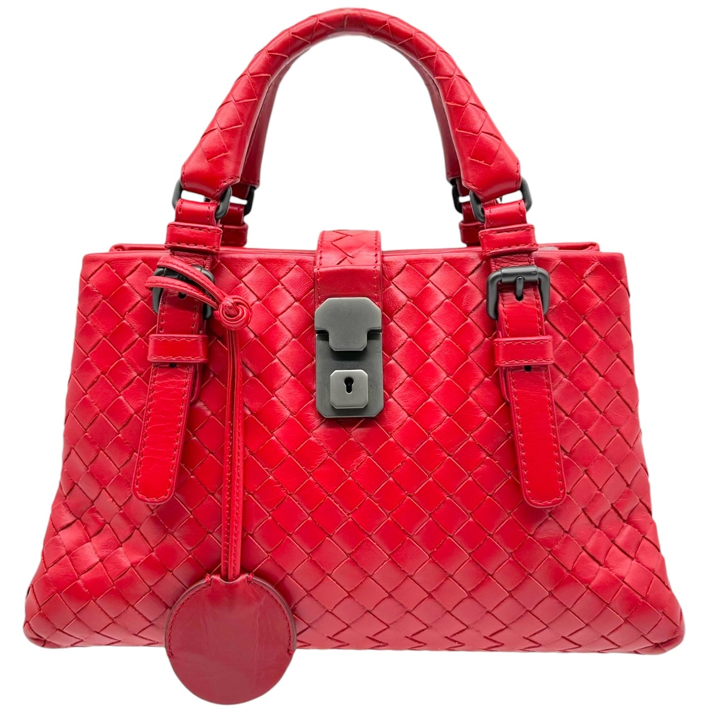 Bottega Veneta Red Intrecciato Leather Baby Roma Bag