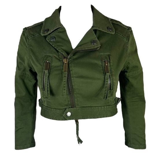 Dsquared2 Cropped Khaki Biker Jacket