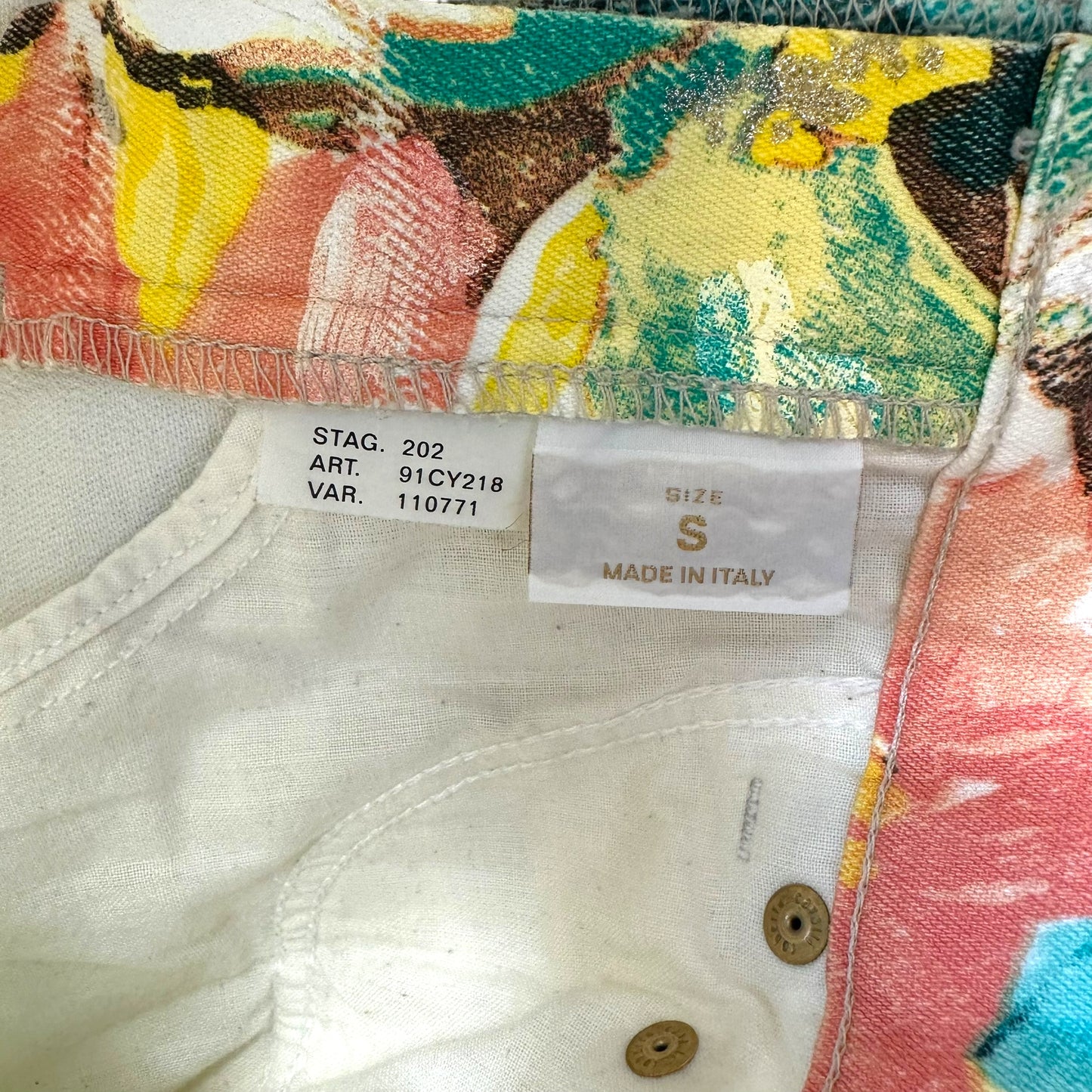 Roberto Cavalli Multicolor Floral Printed Jeans