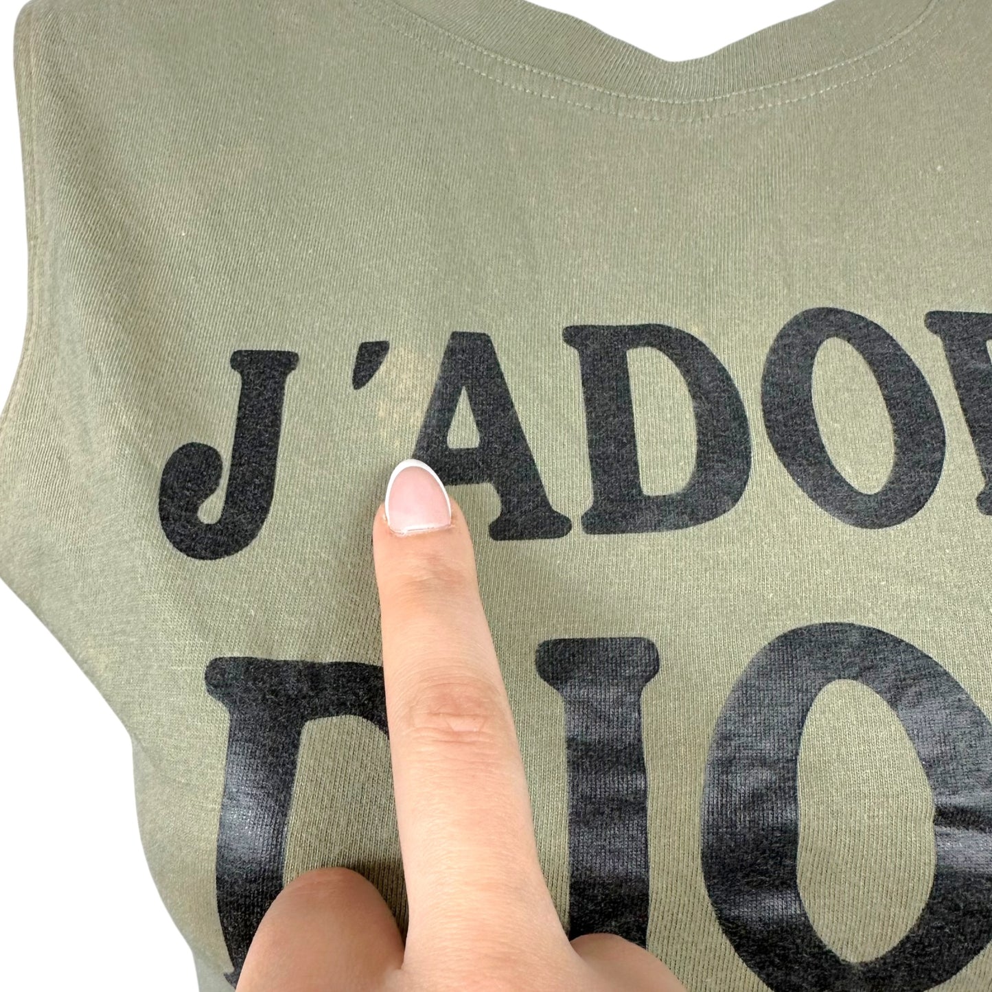 Christian Dior S/S 2003 Khaki Green & Black J'Adore Dior Tank Top