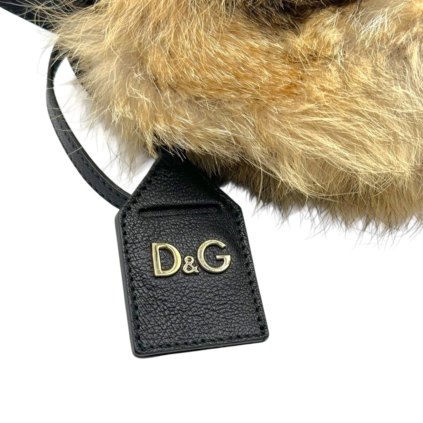 D&G Dolce & Gabbana Coyote Fur Kisslock Bag/ Clutch