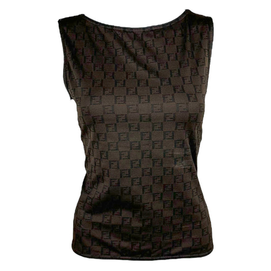 Fendi Brown & Black Zucchino Tank Top