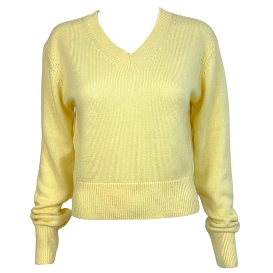 Fanci Club Yellow Cashmere V-Neck Sweater XXS