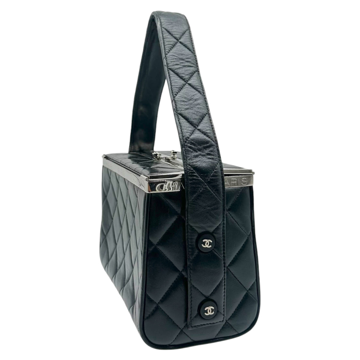 Chanel Black Quilted Lambskin Vanity Box Bag