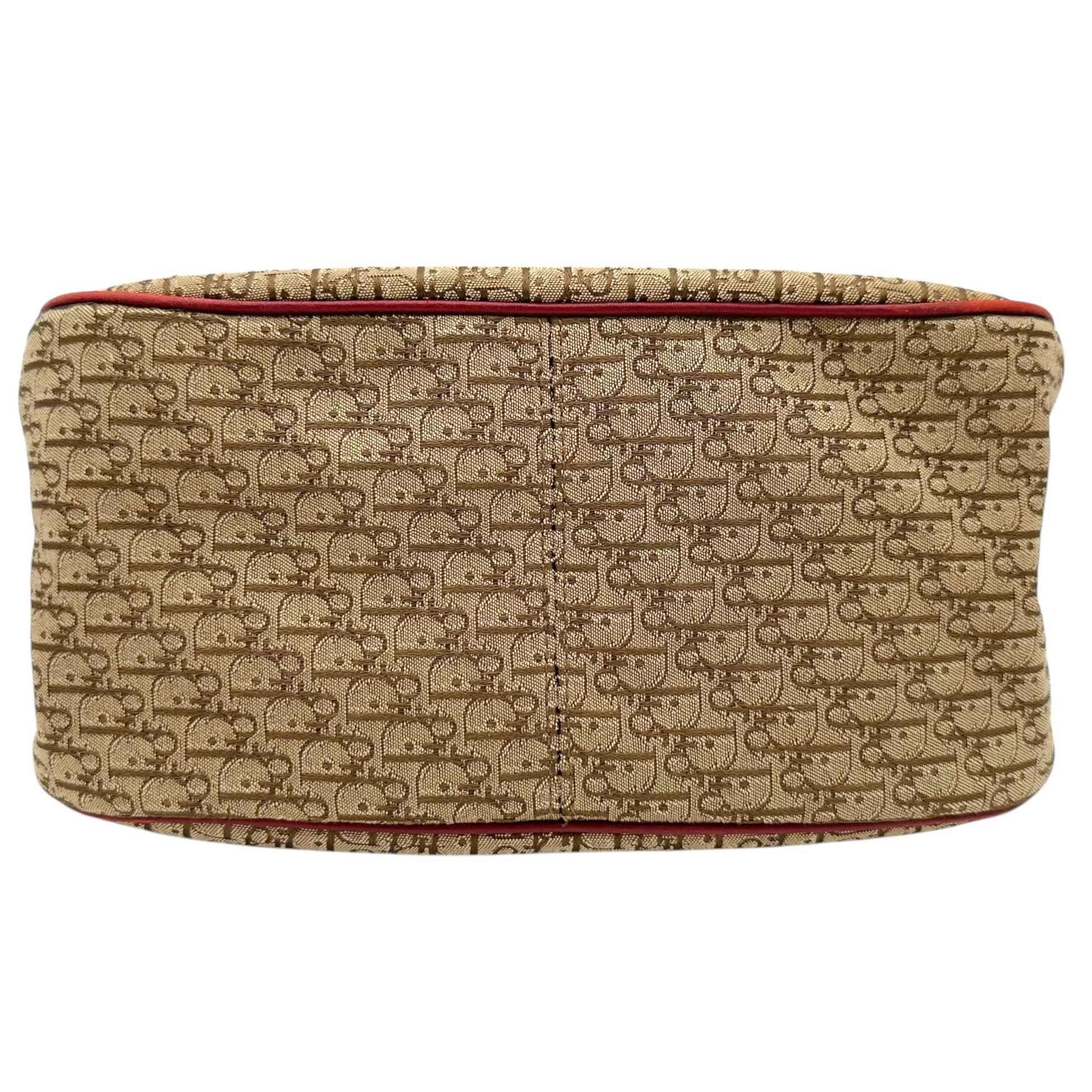 Christian Dior Street Chic Burgundy Trim Monogram Shoulder Bag - Outfit Repeater