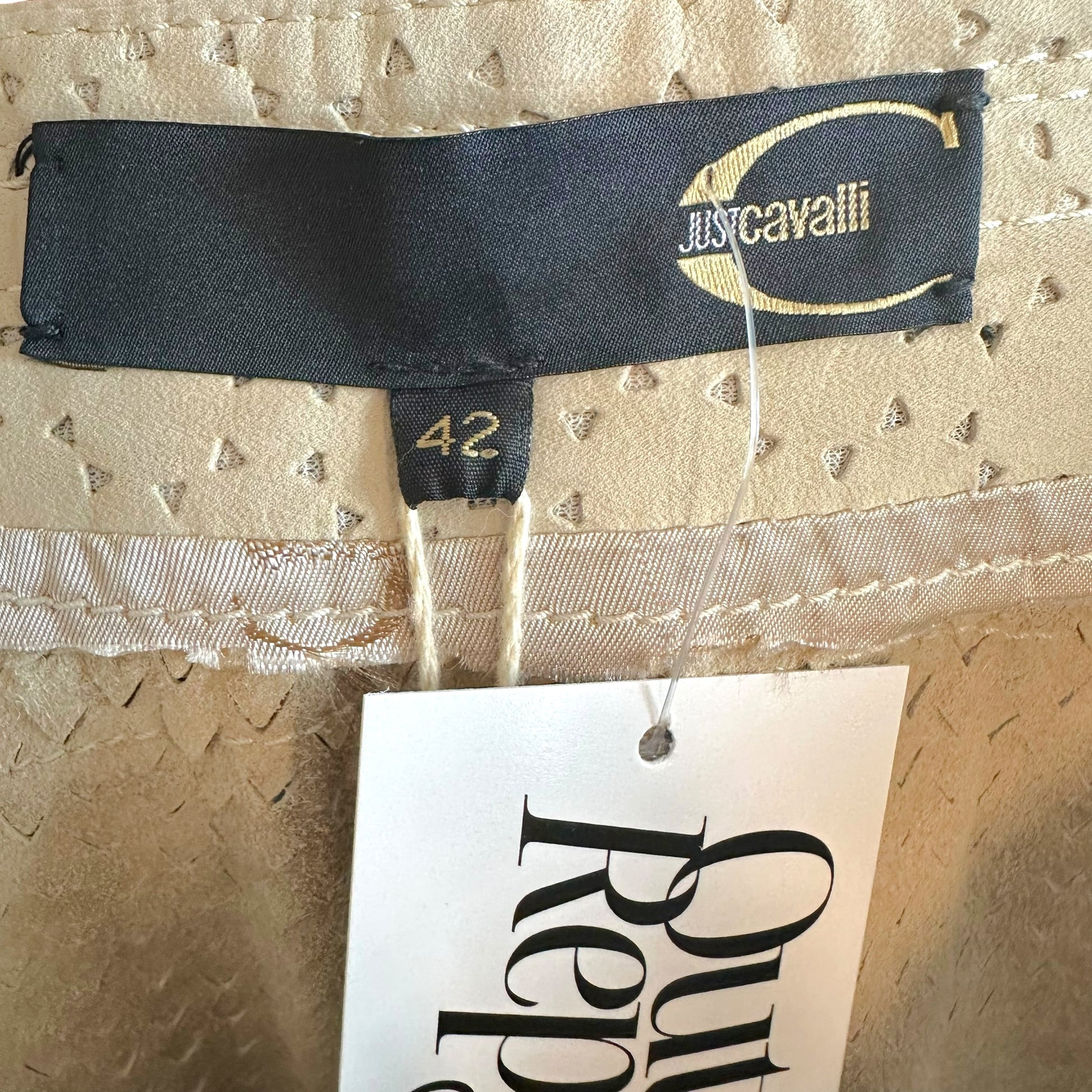 Just Cavalli Roberto Cavalli Laser-Cut Leather Midi Skirt NEW - Outfit Repeater