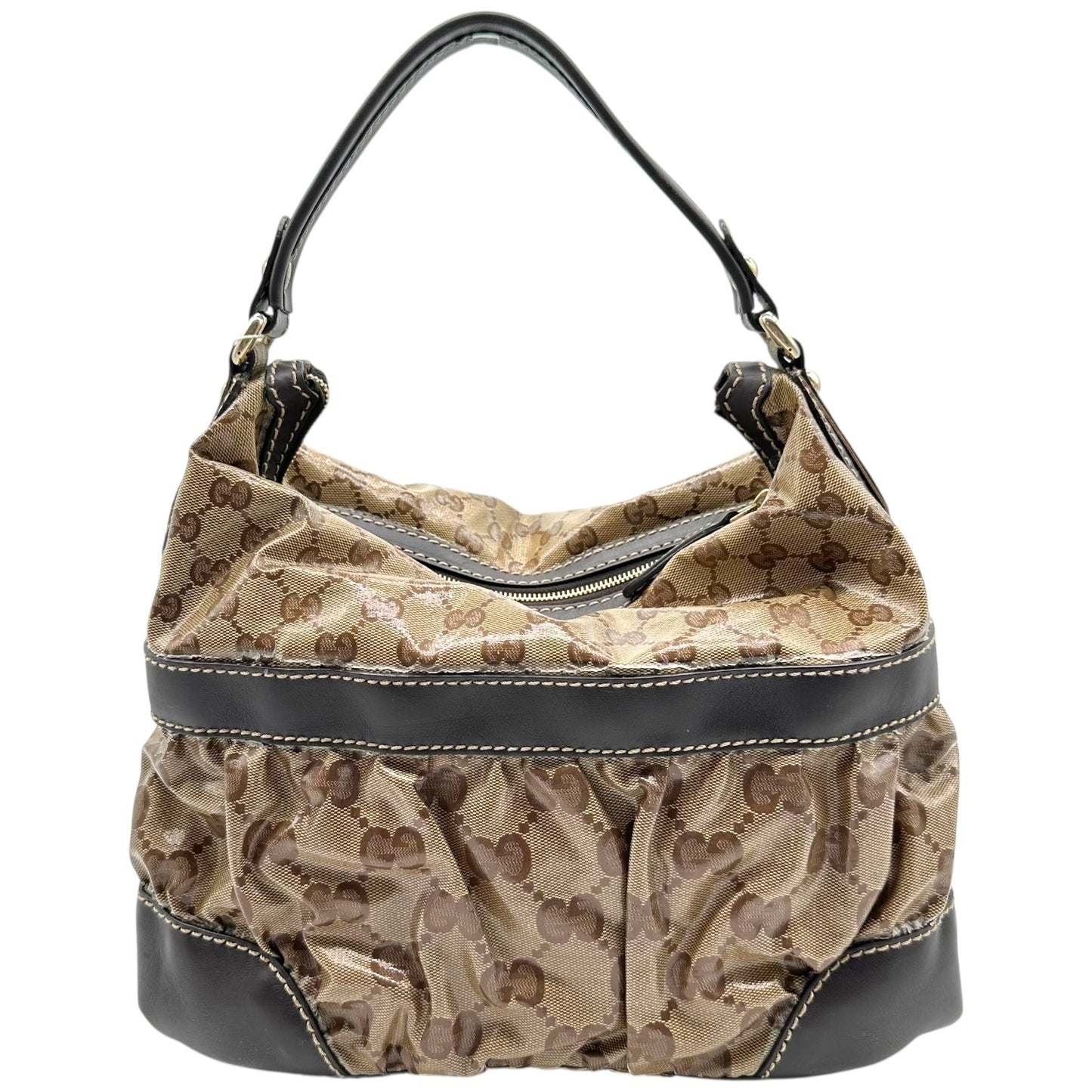 Gucci Coated Monogram Canvas Mini Hobo Bag