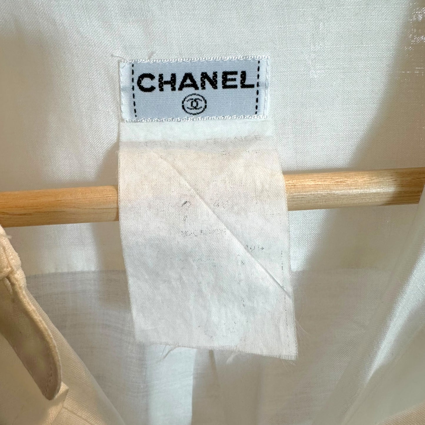 Chanel 90's White Linen Button Down Blouse