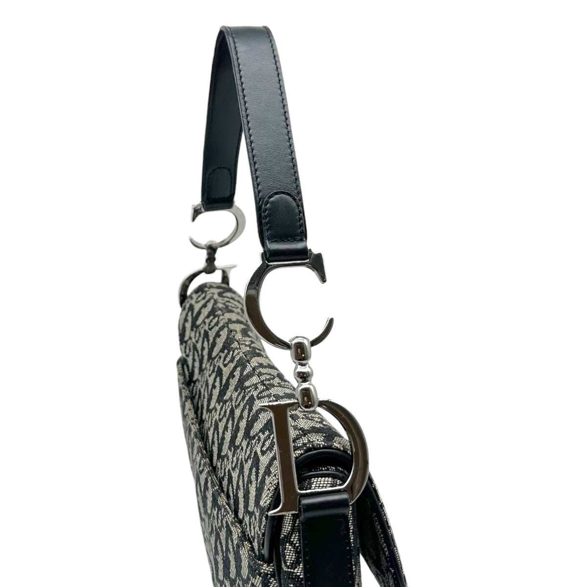 Christian Dior Black Trotter Monogram Saddle Bag