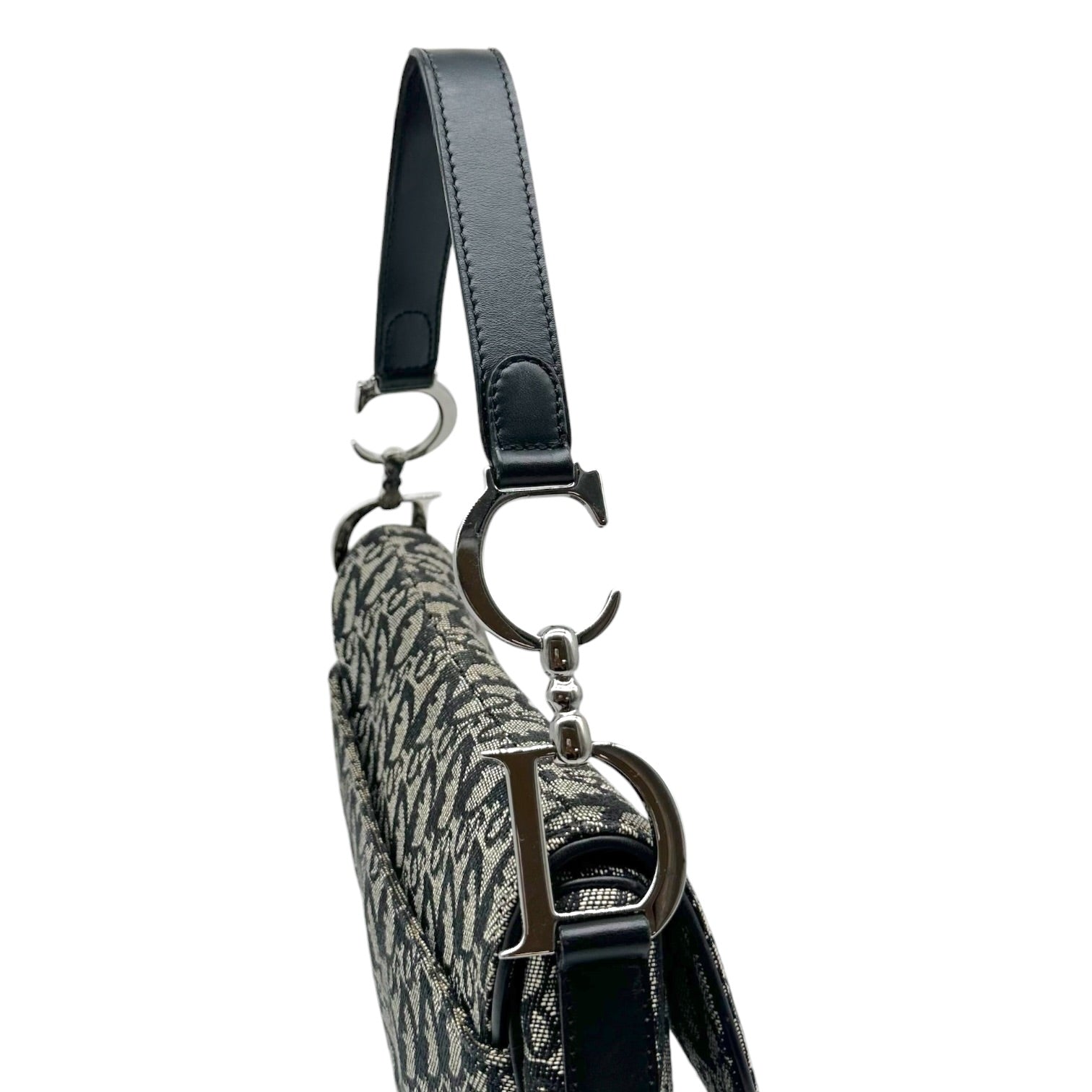 Christian Dior Black Trotter Monogram Saddle Bag
