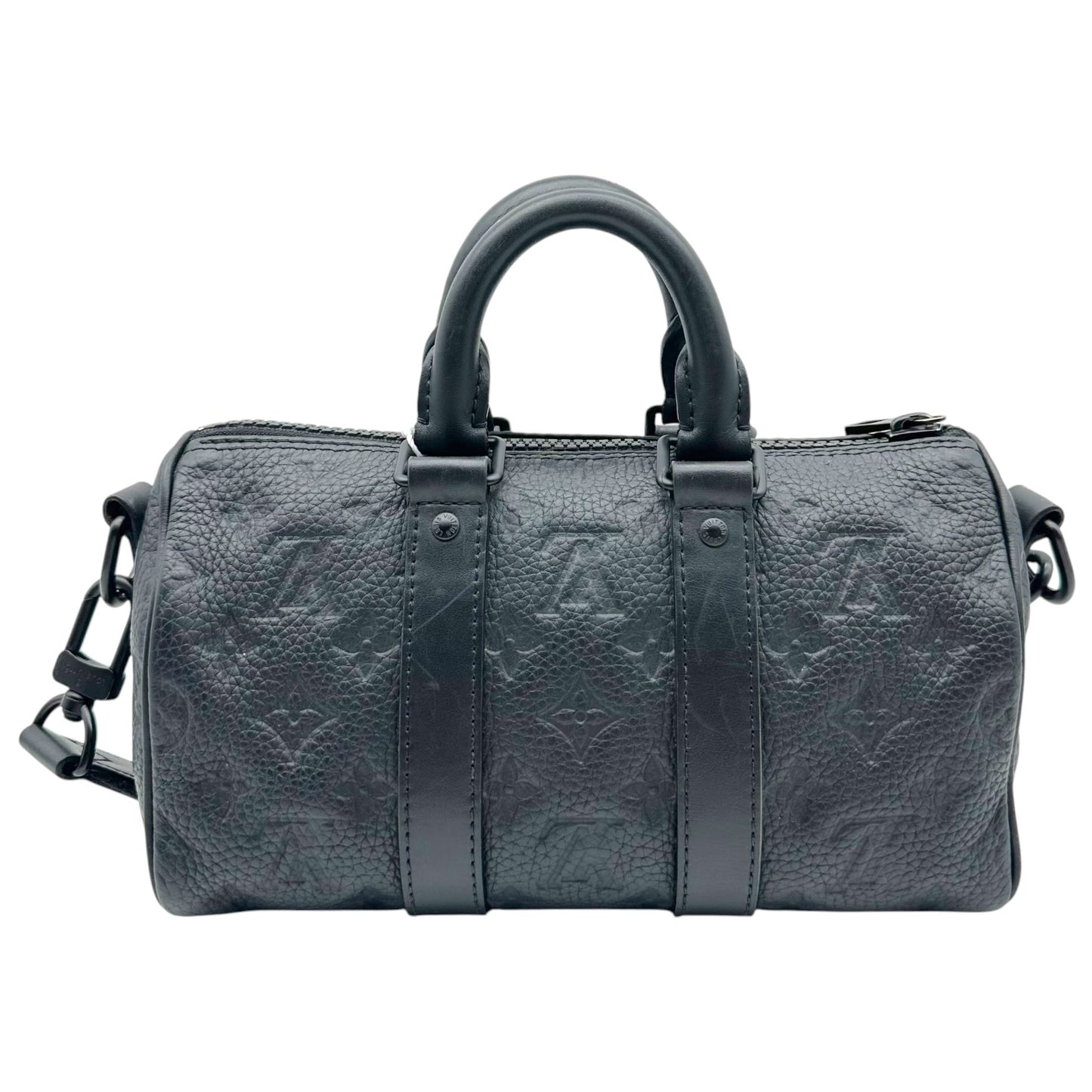 Louis Vuitton Black Embossed Monogram 2-Way Speedy Bandouliere 25 Bag