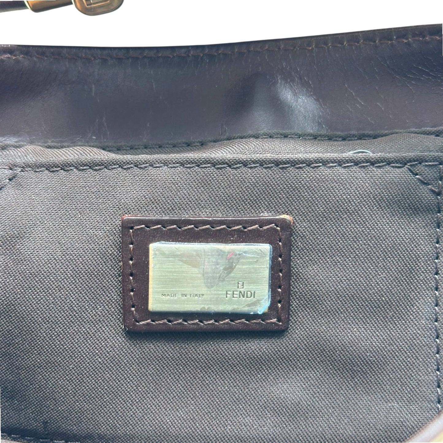 Fendi Brown & Beige Zucchino Monogram Compilation Shoulder Bag