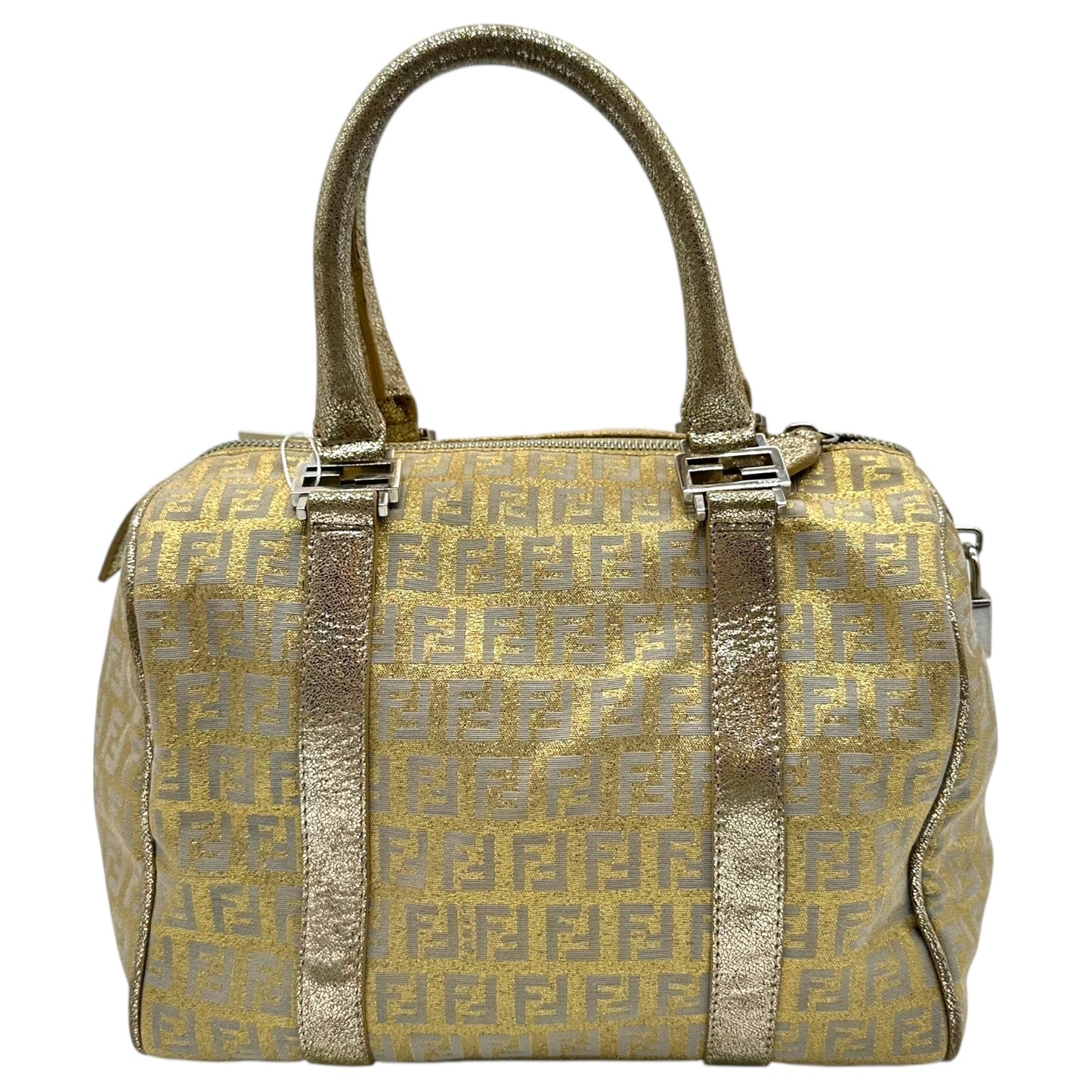 Fendi Gold & Silver Metallic Zucchino Small Bowler Bag - Outfit Repeater